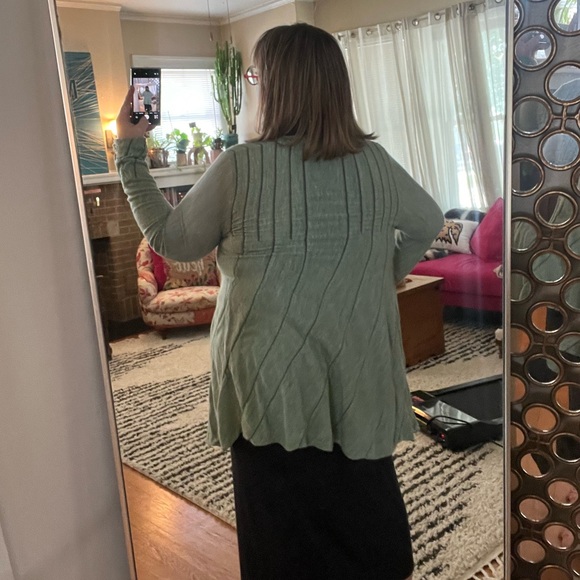 Anthropologie mint cardigan with stitching detail in L - Picture 4 of 9